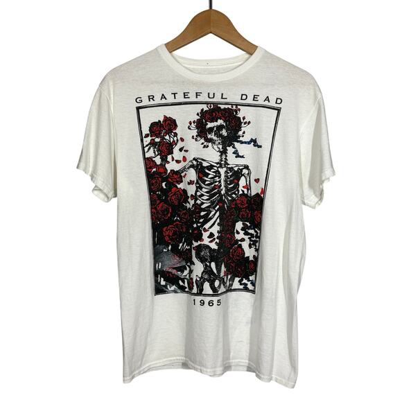 Grateful Dead Grahpic Tee All Over Print Short Sleeve Roses White - M - Picture 1 of 5